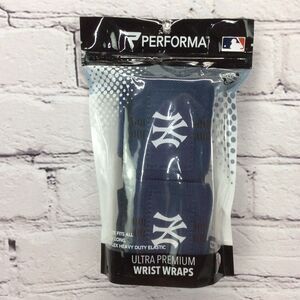 Performa Official MLB NY Yankees Ultra Premium Wrist Wraps Weight Lifting Straps